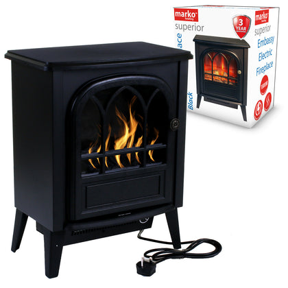 Electrical Fireplace 1.8KW Fire Wood Flame Heater Stove Living Room Burner 1800W