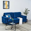 2, 3 Seater L-Shaped Velvet Fabric Sofa Armchair with 2 Cushions Couch Settee