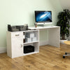 Longton Computer Desk Adjustable L-Shaped Home Office PC Laptop Table White