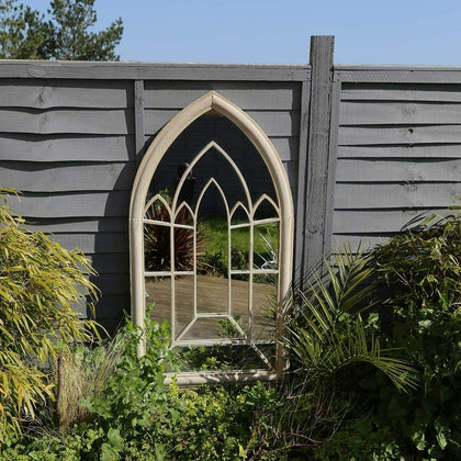 Decorative Large Outdoor Arch Mirror Garden Cream Rustic Vintage Window New