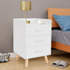 White Bedside Table Cabinet Nightstand with 3 Drawers Storage Bedroom Furniture