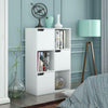 White Bookcase 6 Cube Storage with Door Wooden Bookshelf Display Storage Cabinet