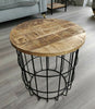 Round Industrial Side Table Coffee Tea Lamp Plant Stand Vintage Retro Furniture