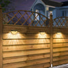 4/8/12 SOLAR POWERED BROWN DOOR FENCE WALL LIGHTS LED OUTDOOR GARDEN LIGHTING