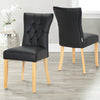 Set of 2 PU Leather Armless Accent Chair with Wooden Legs Side Chair Dining Room
