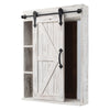 Wooden Bathroom Mirror Cabinet Wall Mount Storage Shelves Organizer Single Door