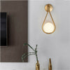 LED Nordic Brass Glass Wall Lamp Simple Personality Living Room Corridor Bedside