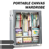 Wardrobe Large Canvas Fabric w/Hanging Rail Shelving Cloth Storage Cupboard DIY
