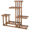 Rustic 6 Tier Wooden Step Shelf Plant Stand Flower Shelving Unit Garden Lawn Hal