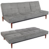 Foldable Multi Angle Adjust 3 Seater Sofa Bed Velvet Tufted Couch Settee Sofabed