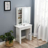 Dressing Vanity Table Makeup Desk Sliding Mirror 1 Drawer Shelves Storage White