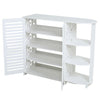 4Tier Shoe Rack Storage Shelf Unit Cabinet Organiser Footwear White Side Shelves
