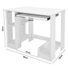 Computer Desk Laptop Wooden Drawer Home Office Work Study Writing Table White