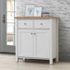 Compact 2 Doors 2 Drawer Sideboard Storage Cabinet Cupboard White Oak
