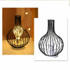 Retro Table Lamp Geometric Wire Industrial LED Light Bulb Bedside Desk Light UK