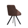 2* Retro Brown Dining Chairs Faux Leather/PU Kitchen Chairs Diamond Design