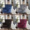 Chesterfield Button Wingback Fabric Armchair Studs Chair Orthopedic Luxury Seat