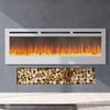 Electric Fireplace Realistic Led Frame Fire Heater 60inch Wall Mounted/Insert