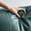 Green Sofa Armchair with Padded Seat Metal Legs Faux Leather Sofa Living Room