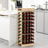 40 Bottles Storage Wine Rack Freestanding Pine Wood Display Shelf Wine Holder