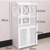 Waterproof PVC Wooden Bathroom Cabinet Shelf Cupboard Bedroom Storage Unit White