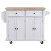 Kitchen Island Storage Cupboard Trolley Wood Rolling Catering Table Serving Cart