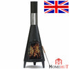 Steel Chiminea Large Fire Pit Outdoor Garden Patio Heater BBQ 130cm Black