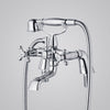 Victorian Shower Bathroom Mixer Tap Bath Filler with Brass Handset Set Chrome