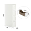 Alcove Shelving Unit on Wheels Narrow Shelf with 4 Drawers for Corner Livingroom