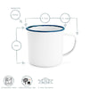 White Enamel Mugs Cups Retro Camping Outdoor Coffee Tea Mug Cup 350ml x6