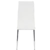 Set of 2 White Faux Leather Dining Chairs Padded Chrome Legs Kitchen Furniture