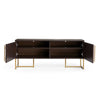TV Unit Cabinet Stand Dark Wood | 2 Door w/ Storage & Shelves | Spinniningfield