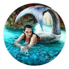 Hidden Depths Mermaid Anne Stokes Glass Table Circle Round Side Lamp Plant Stand