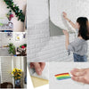 10pcs White 3D Tile Brick Wall Sticker Self-adhesive Waterproof Foam Panel Stick