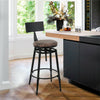 Industrial Tall Bar Stools High Seat Comfort with Backrest Rustic Brown & Black