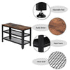 3 Tier Industrial Iron Shoe Rack Bench Wooden Organiser Stand Storage Shelf Seat