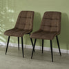Set of 2 Velvet Dining Chairs Soft Padded Seat Metal Legs Modern Office Kitchen