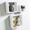Matt White Set of 3 Floating Cube Shelves Wall Mounted Home Decor Display Units