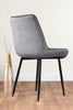 2x Pesaro Black Leg Modern Velvet Dining Chairs - Returned