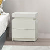 High Gloss Front 2 Drawers Bedside Table Cabinet LED Nightstand Black/White Unit