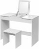MDF Dressing Table Stool Set with Mirror Makeup Desk Dresser for Study Table
