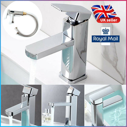 Modern Durable Monobloc Mixer Tap Bathroom Sink Basin Waterfall Faucet Chrome