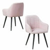 2X Velvet Dining Chairs Living Room Chairs with Armrest Counter Chairs Metal leg