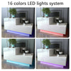 Nightstand Bedside Table Cabinet Chest High Gloss Front 2 Drawers RGB LED Light