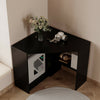 Black Computer Desk PC Laptop Table Corner Home Office Study Gaming Shelf Wood