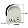 4/8/12X 304 Glass Clamp Clip Stainless Steel Flat Back Bracket Fr Stair Handrail