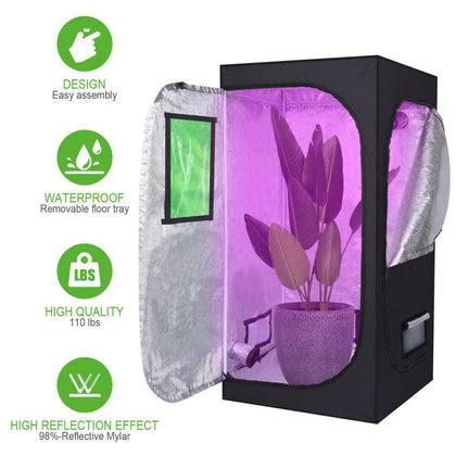 Growbox Portable Greenhouse Indoor Hydroponics Grow Tents Dry Racks 80*80*160 CM