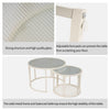 Round Nesting Coffee Tables Set of 2 Glass Top Side End Tables with Metal Frame