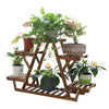 Carbonized Triangle 6 Tiered Corner Wood Plant Stand Flower Rack Indoor Outdoor