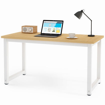 Computer Desk Laptop Wood Table Modern Home Office Workstation Study Writing Oak